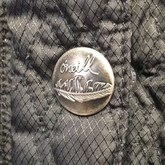 O’Neil Faux Fur Hoodie Quilted Jacket Black Small - Picture 8 of 9